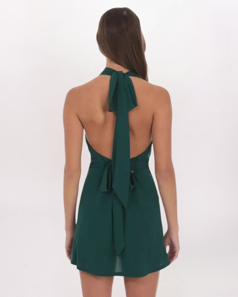 COWL NECK HALTER DRESS