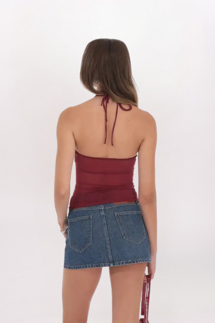 SHEER BODY HALTER TOP