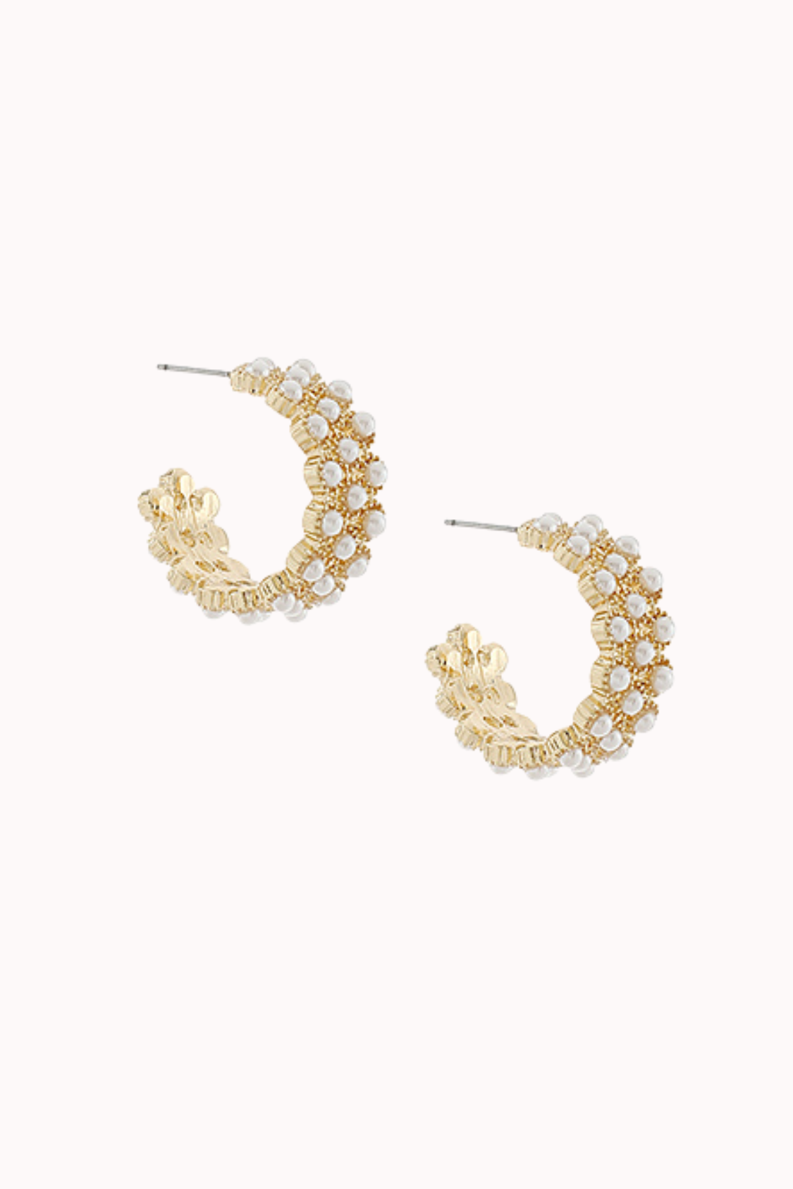 PAVE PEARL HOOP