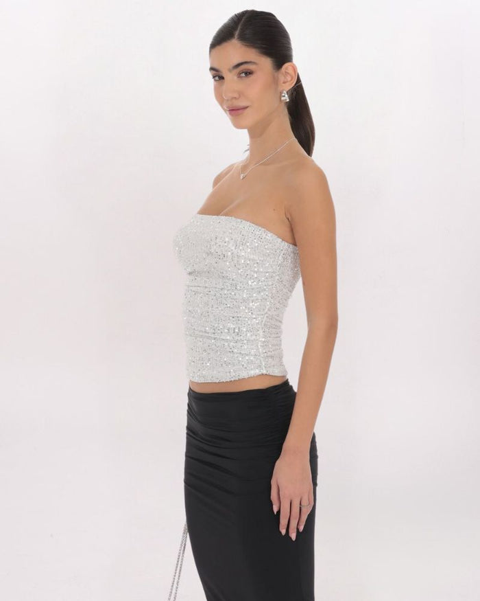 STRAPLESS SEQUIN TUBE