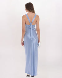 SATIN V-NECK MAXI