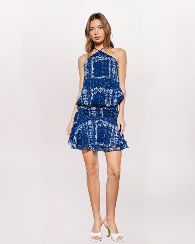 HIGH NECK PAISLEY DRESS