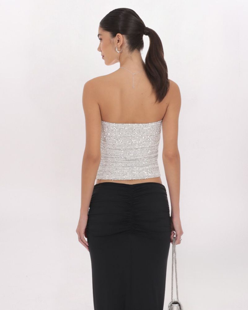 STRAPLESS SEQUIN TUBE