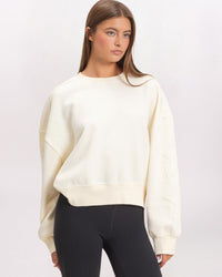 OVERSIZED SLOUCHY SWEATSHIRT, CREAM