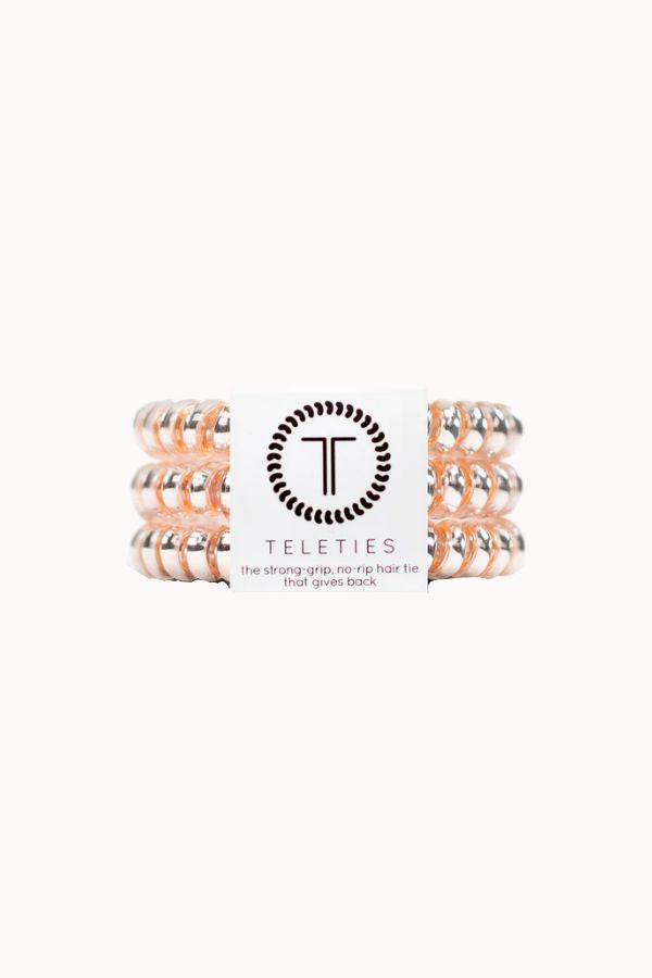 TELETIES - SMALL 3 PACK TELETIES, MILLENNIAL PINK