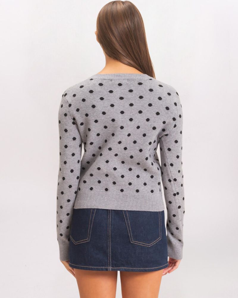 POLKA DOT CARDIGAN, H GREY
