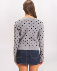 POLKA DOT CARDIGAN, H GREY
