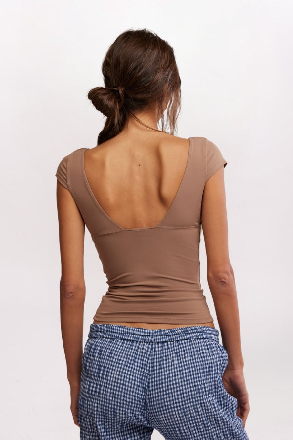 DUO CORSET CAMI TOP, CHOCOLATE MALT