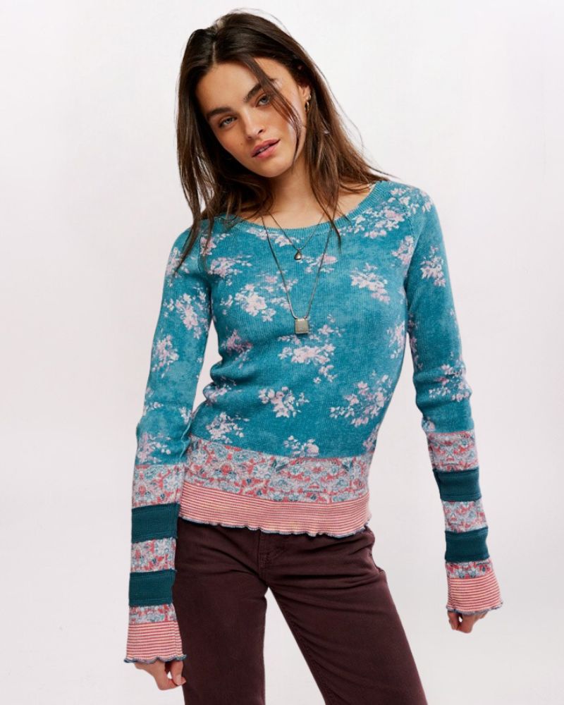 EASY DOES IT PRINTED TOP, LAGOON