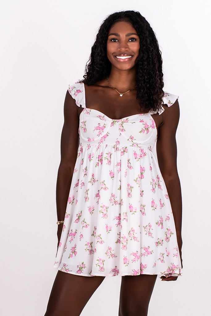 UNDERWIRE ROSES BABYDOLL DRESS