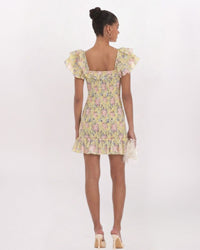 CS ROSES SMOCKED RUFFLE DRESS