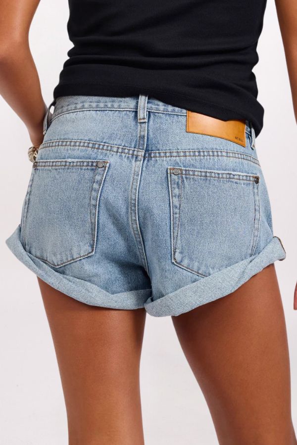 BANDITS LOW WAIST DENIM SHORTS, MISTY BLUE