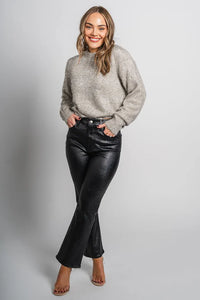 SHY GIRL COATED CROP FLARE