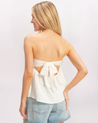 TIE BACK BABYDOLL TOP, OFF WHITE