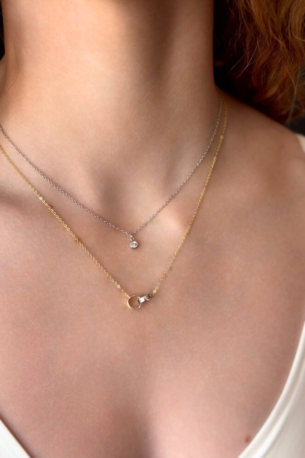DAINTY CZ DROP NECKLACE