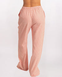 STRIPED WIDE LEG PANT, RED