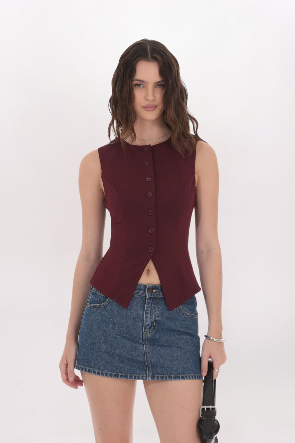 HIGH NECK VEST TOP