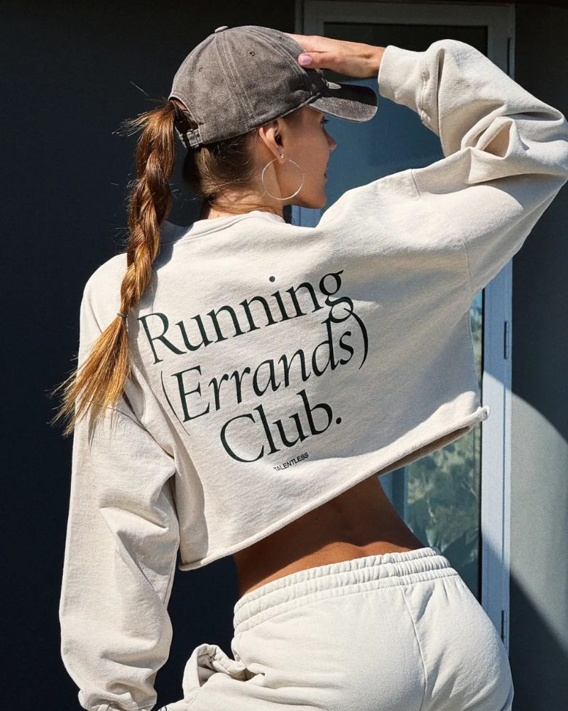 RUNNING CLUB CREW SWEATSHIRT, BONE