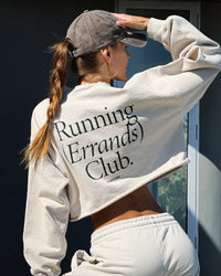 RUNNING CLUB CREW SWEATSHIRT, BONE