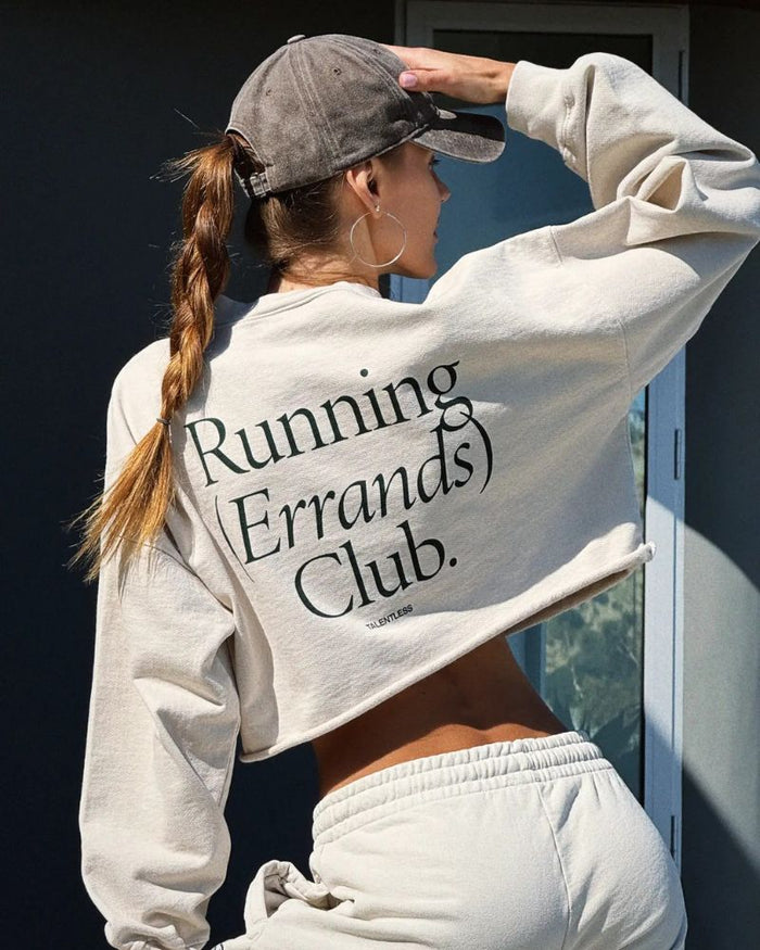 RUNNING CLUB CREW SWEATSHIRT, BONE