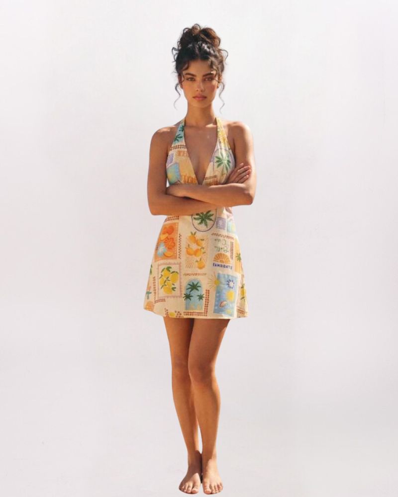 HALTER STAMP DRESS - VERANO