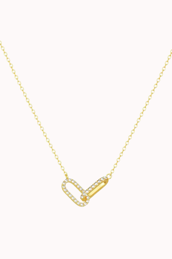 CZ INTERLOCKING OVAL NECKLACE